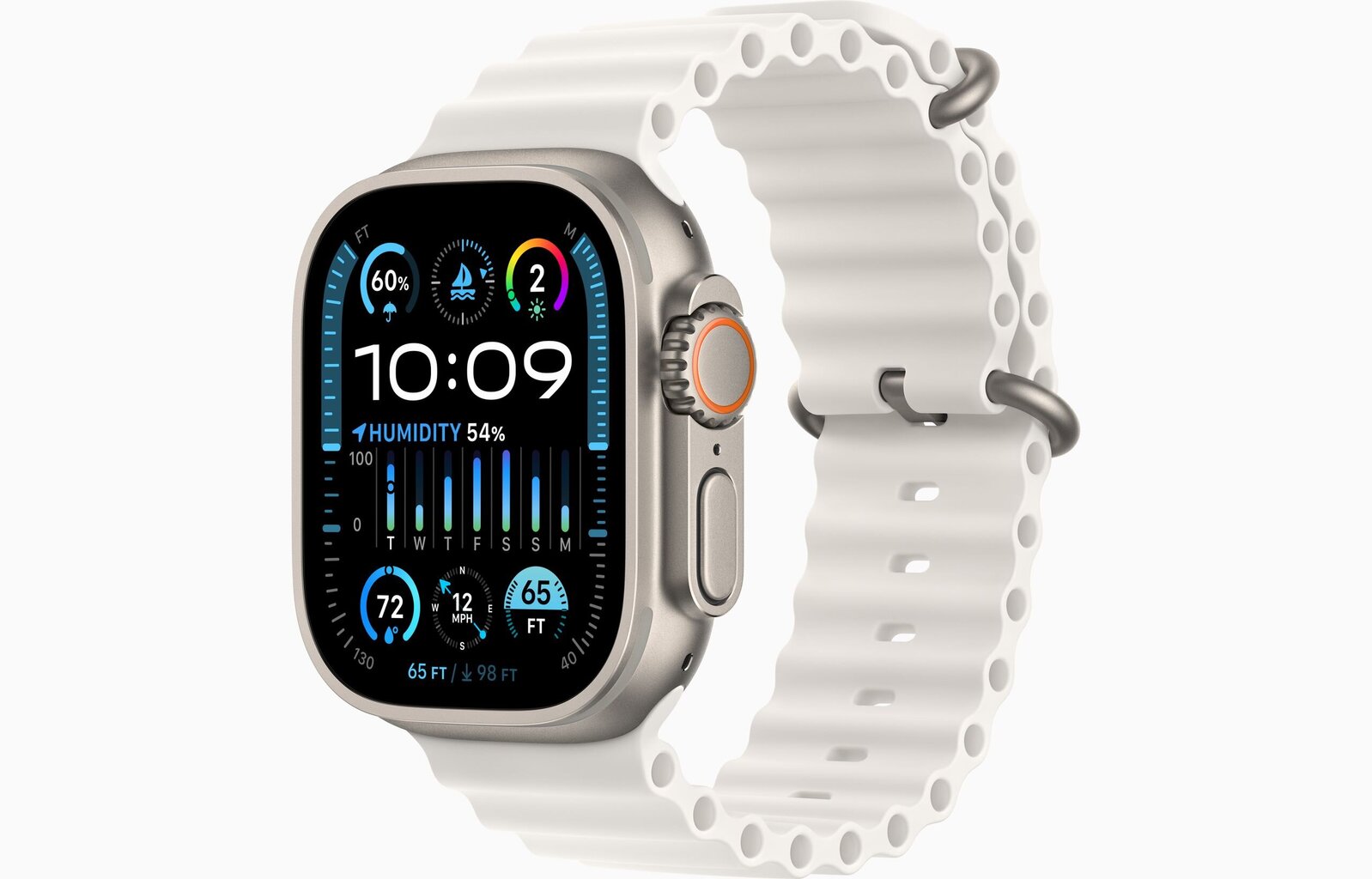 Смарт-часы Apple Watch Ultra 2 GPS + Cellular, 49mm Titanium Case with  White Ocean Band MREJ3EL/A цена