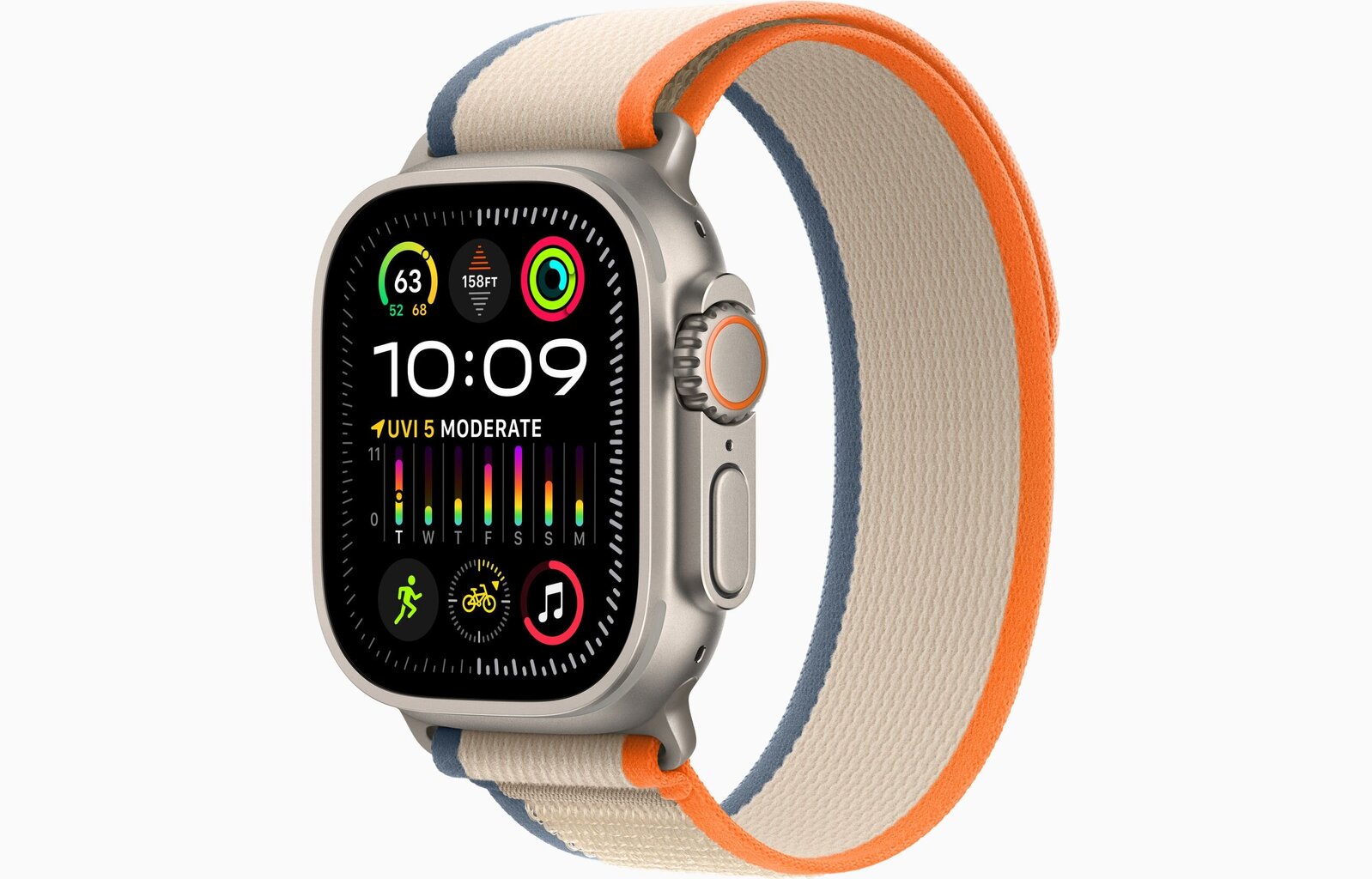 Apple Watch Ultra 2 GPS + Cellular, 49mm Titanium Case with Orange/Beige Trail Loop - M/L MRF23UL/A cena un informācija | Viedpulksteņi (smartwatch) | 220.lv
