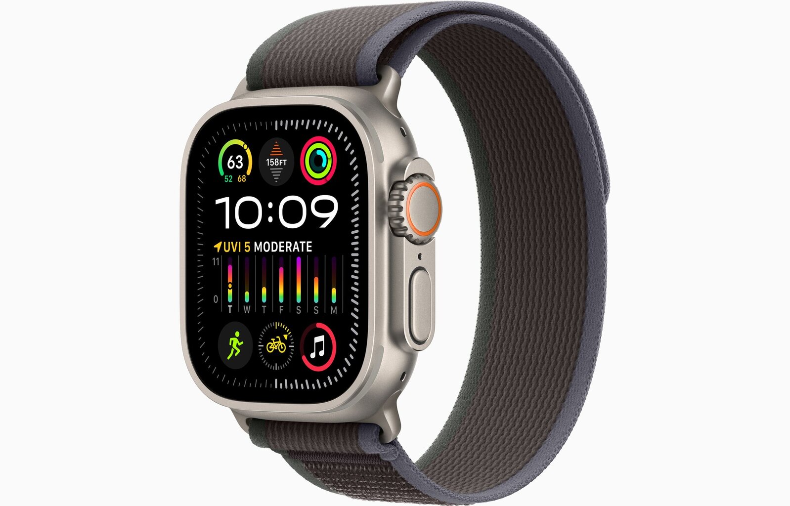 Apple Watch Ultra 2 GPS + Cellular, 49mm Titanium Case with Blue/Black Trail Loop - S/M MRF53EL/A цена и информация | Viedpulksteņi (smartwatch) | 220.lv