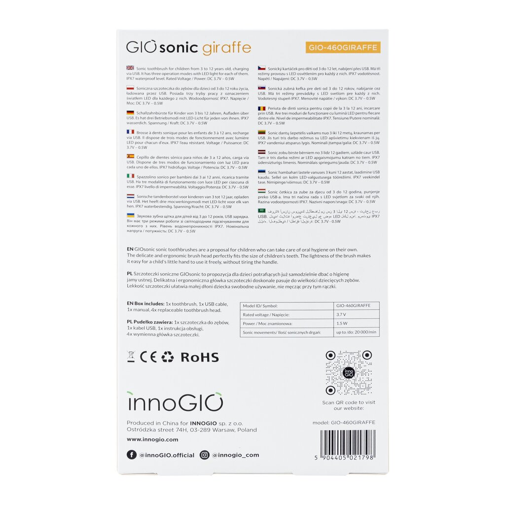 InnoGiO GIO-460 cena un informācija | Elektriskās zobu birstes | 220.lv