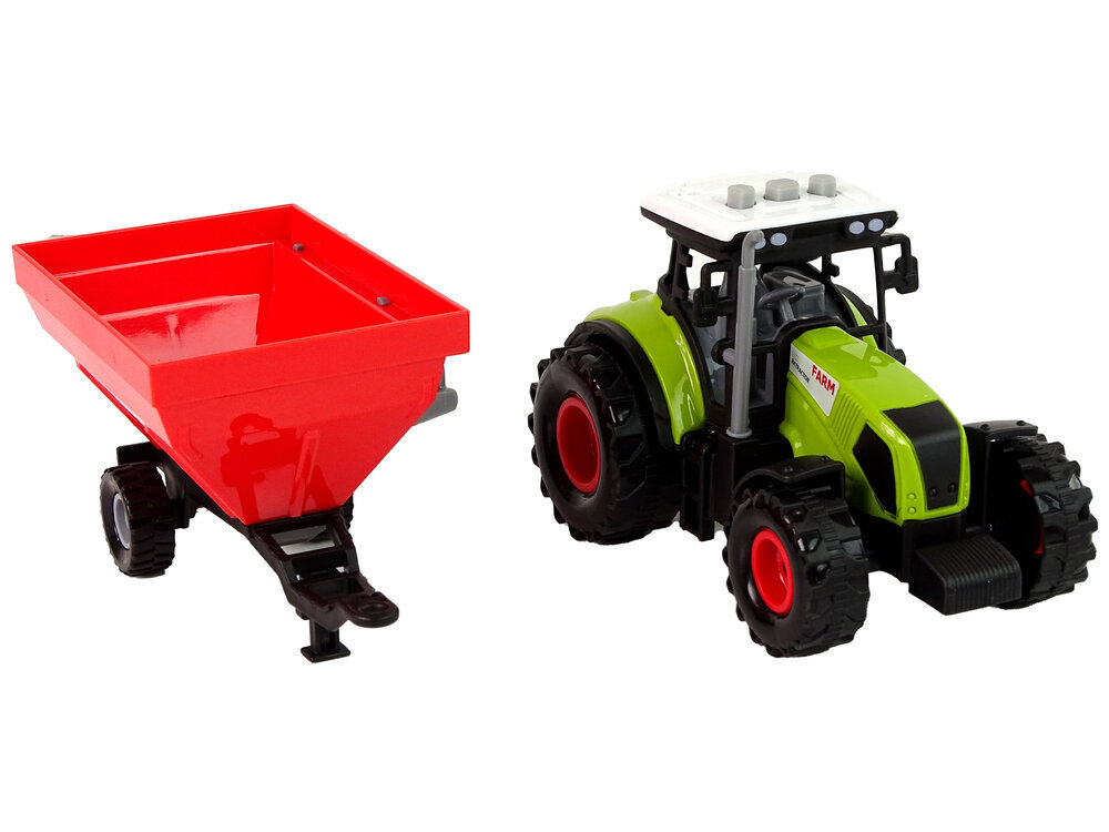 Traktors ar noņemamu graudu piekabi, zaļš цена и информация | Rotaļlietas zēniem | 220.lv