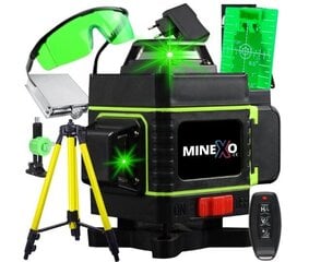 Линейный лазерный уровень 360° 4D Minexo цена и информация | Механические инструменты | 220.lv