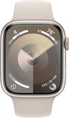 Apple Watch Series 9 GPS 41mm Starlight Aluminium Case with Starlight Sport Band - M/L - MR8U3ET/A цена и информация | Смарт-часы (smartwatch) | 220.lv
