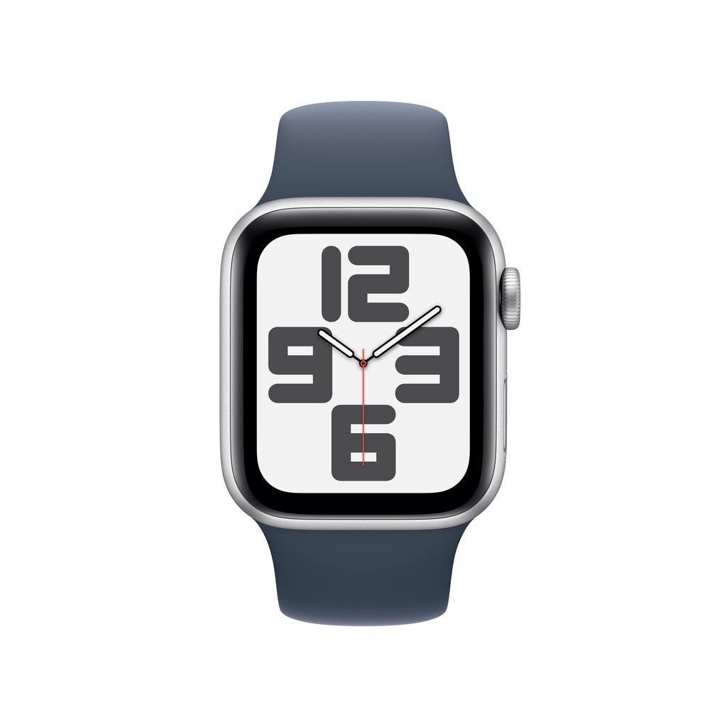 Apple Watch Series 9 GPS 41mm Silver Aluminium Case with Storm Blue Sport Band - S/M - MR903ET/A цена и информация | Viedpulksteņi (smartwatch) | 220.lv