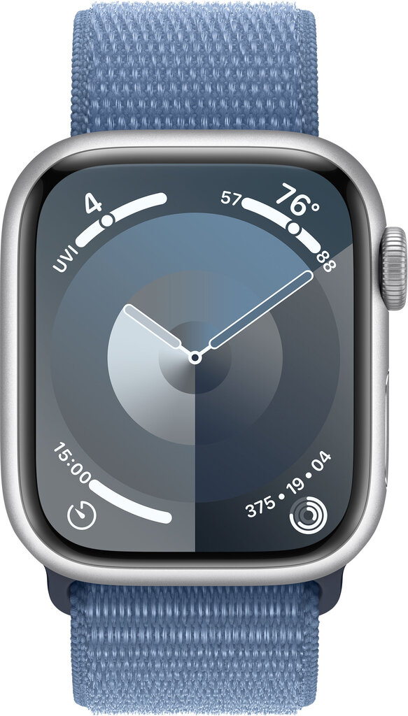 Apple Watch Series 9 GPS 41mm Silver Aluminium Case with Winter Blue Sport Loop MR923ET/A цена и информация | Viedpulksteņi (smartwatch) | 220.lv