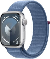 Apple Watch Series 9 GPS 41mm Silver Aluminium Case with Winter Blue Sport Loop - MR923ET/A cena un informācija | Viedpulksteņi (smartwatch) | 220.lv