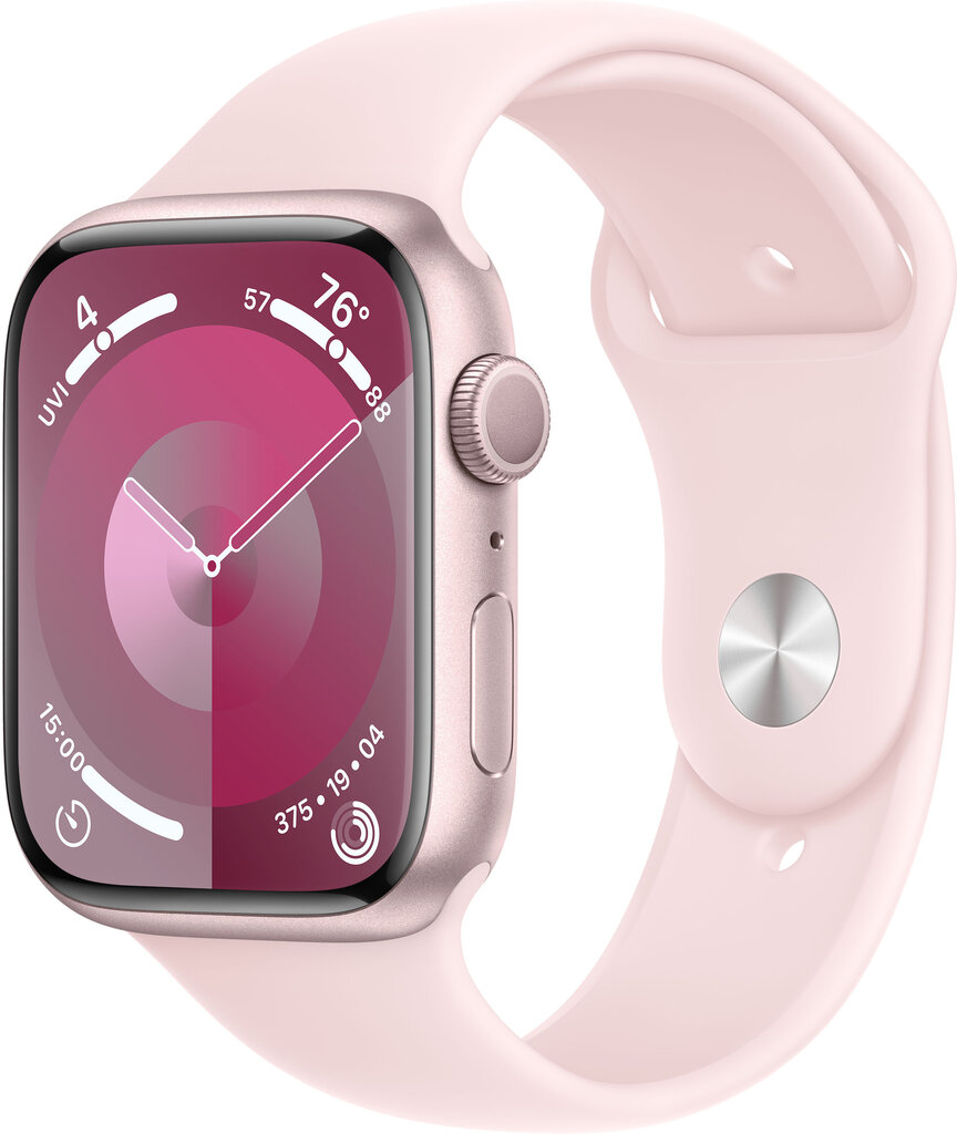 Apple Watch Series 9 GPS 41mm Pink Aluminium Case with Light Pink Sport Band - S/M MR933ET/A цена и информация | Viedpulksteņi (smartwatch) | 220.lv