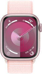 Apple Watch Series 9 GPS 41mm Pink Aluminium Case with Light Pink Sport Loop MR953ET/A цена и информация | Смарт-часы (smartwatch) | 220.lv