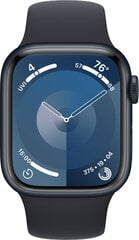 Apple Watch Series 9 GPS 45mm Midnight Aluminium Case with Midnight Sport Band - S/M - MR993ET/A цена и информация | Смарт-часы (smartwatch) | 220.lv