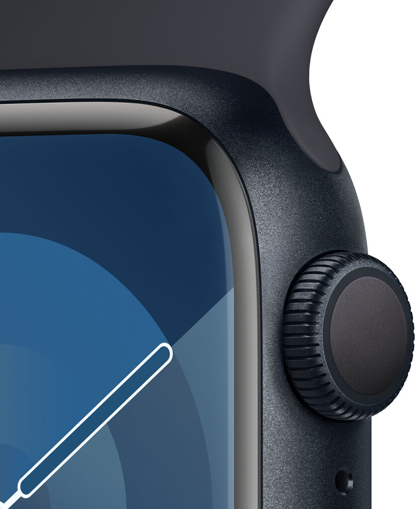Apple Watch Series 9 GPS 45mm Midnight Aluminium Case with Midnight Sport Band - M/L - MR9A3ET/A цена и информация | Viedpulksteņi (smartwatch) | 220.lv