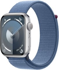 Apple Watch Series 9 GPS 45mm Silver Aluminium Case with Winter Blue Sport Loop MR9F3ET/A cena un informācija | Viedpulksteņi (smartwatch) | 220.lv