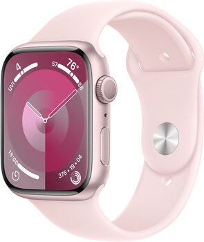 Apple Watch Series 9 GPS 45mm Pink Aluminium Case with Light Pink Sport Band - M/L MR9H3ET/A цена и информация | Смарт-часы (smartwatch) | 220.lv