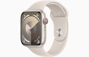 Apple Watch Series 9 GPS + Cellular 41mm Starlight Aluminium Case with Starlight Sport Band - M/L - MRHP3ET/A cena un informācija | Viedpulksteņi (smartwatch) | 220.lv