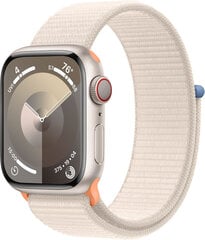 Apple Watch Series 9 GPS + Cellular 41mm Starlight Aluminium Case with Starlight Sport Loop MRHQ3ET/A цена и информация | Смарт-часы (smartwatch) | 220.lv