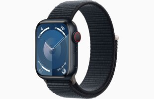 Apple Watch Series 9 GPS + Cellular 41mm Midnight Aluminium Case with Midnight Sport Loop MRHU3ET/A цена и информация | Смарт-часы (smartwatch) | 220.lv