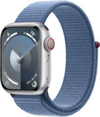 Apple Watch Series 9 GPS + Cellular 41mm Silver Aluminium Case with Winter Blue Sport Loop MRHX3ET/A cena un informācija | Viedpulksteņi (smartwatch) | 220.lv