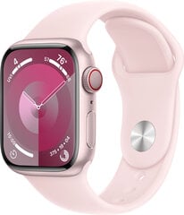 Apple Watch Series 9 GPS + Cellular 41mm Pink Aluminium Case with Light Pink Sport Band - M/L MRJ03ET/A цена и информация | Смарт-часы (smartwatch) | 220.lv