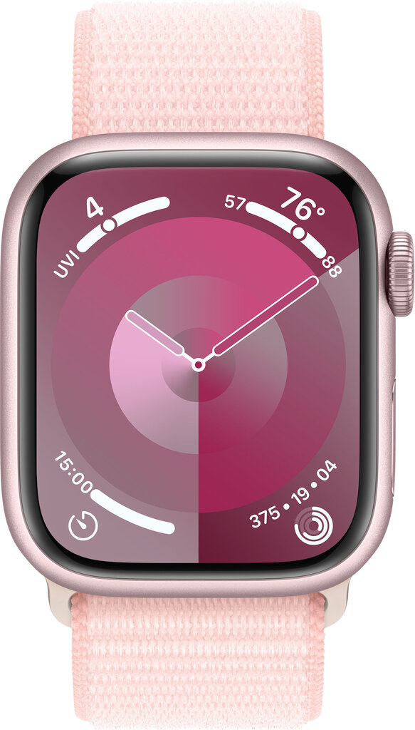 Apple Watch Series 9 GPS + Cellular 41mm Pink Aluminium Case with Light Pink Sport Loop MRJ13ET/A cena un informācija | Viedpulksteņi (smartwatch) | 220.lv