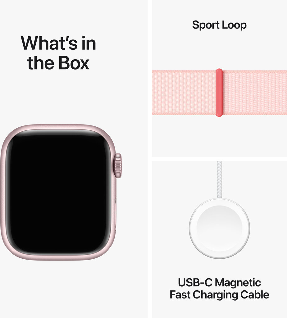 Apple Watch Series 9 GPS + Cellular 41mm Pink Aluminium Case with Light Pink Sport Loop MRJ13ET/A cena un informācija | Viedpulksteņi (smartwatch) | 220.lv