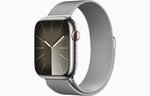 Apple Watch Series 9 GPS + Cellular 41mm Silver Stainless Steel Case with Silver Milanese Loop MRJ43ET/A