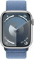 Apple Watch Series 9 GPS + Cellular 45mm Silver Aluminium Case with Winter Blue Sport Loop MRMJ3ET/A cena un informācija | Viedpulksteņi (smartwatch) | 220.lv