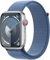 Apple Watch Series 9 GPS + Cellular 45mm Silver Aluminium Case with Winter Blue Sport Loop MRMJ3ET/A cena un informācija | Viedpulksteņi (smartwatch) | 220.lv