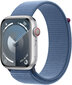 Apple Watch Series 9 GPS + Cellular 45mm Silver Aluminium Case with Winter Blue Sport Loop MRMJ3ET/A цена и информация | Viedpulksteņi (smartwatch) | 220.lv