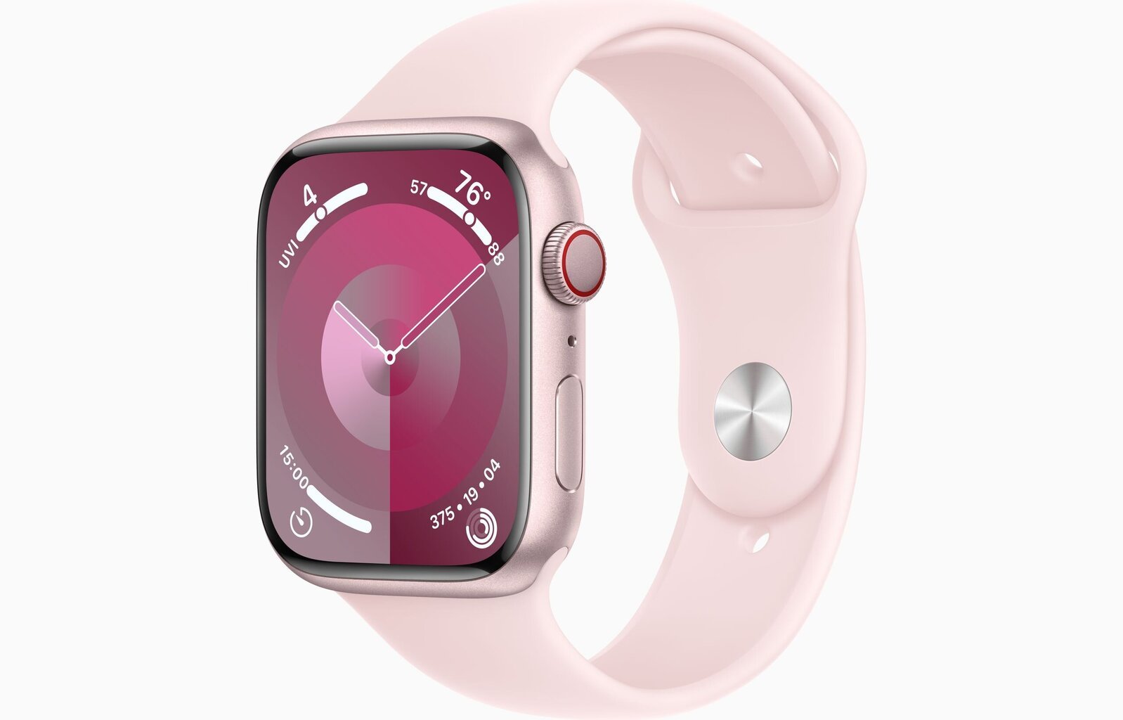 Apple Watch Series 9 GPS + Cellular 45mm Pink Aluminium Case with Light Pink Sport Band - M/L - MRML3ET/A цена и информация | Viedpulksteņi (smartwatch) | 220.lv