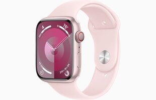 Apple Watch Series 9 GPS + Cellular 45mm Pink Aluminium Case with Light Pink Sport Band - S/M - MRMK3ET/A cena un informācija | Viedpulksteņi (smartwatch) | 220.lv