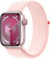 Apple Watch Series 9 GPS + Cellular 45mm Pink Aluminium Case with Light Pink Sport Loop - MRMM3ET/A cena un informācija | Viedpulksteņi (smartwatch) | 220.lv