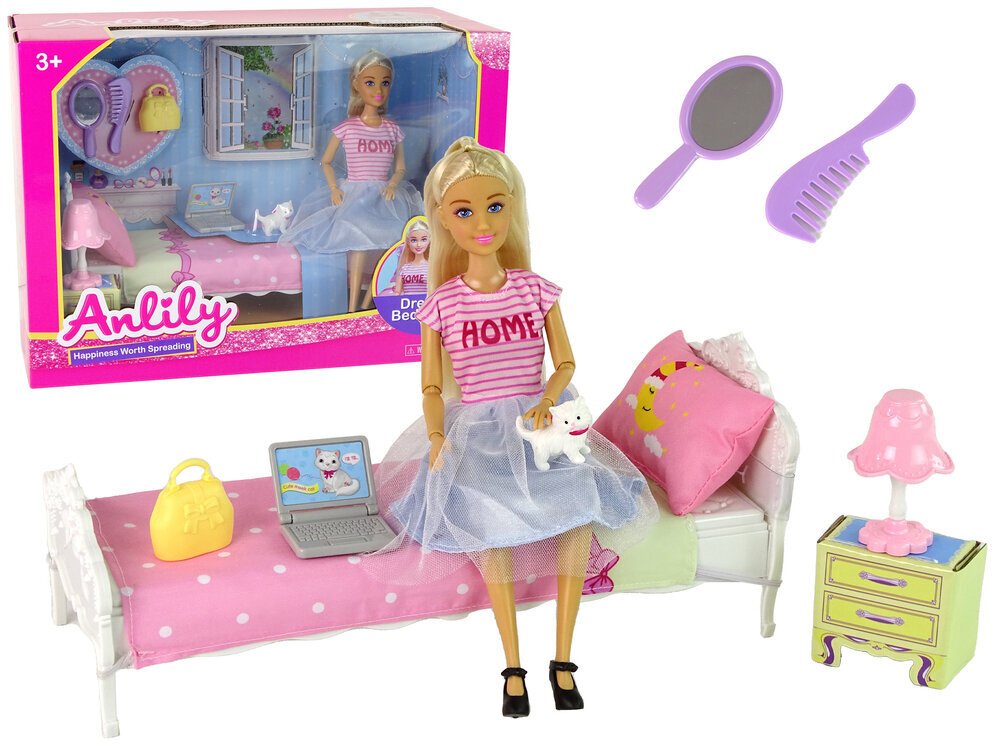 Lelles Anlily guļamistaba ar aksesuāriem cena un informācija | Rotaļlietas meitenēm | 220.lv