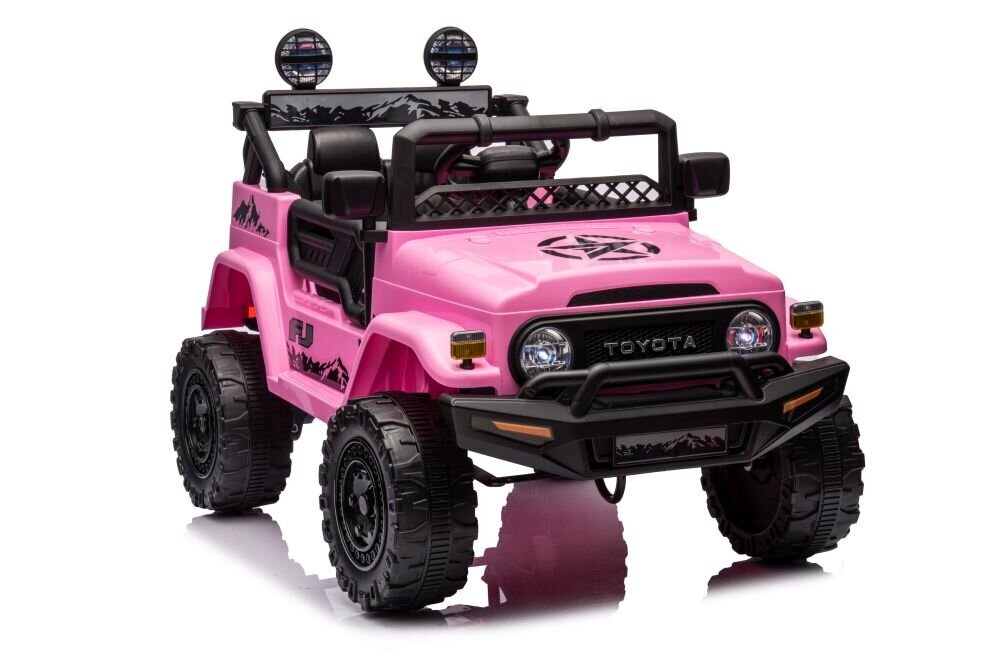 Divvietīgs elektriskais SUV Toyota FJ Pink 4x4, rozā krāsā cena un informācija | Bērnu elektroauto | 220.lv