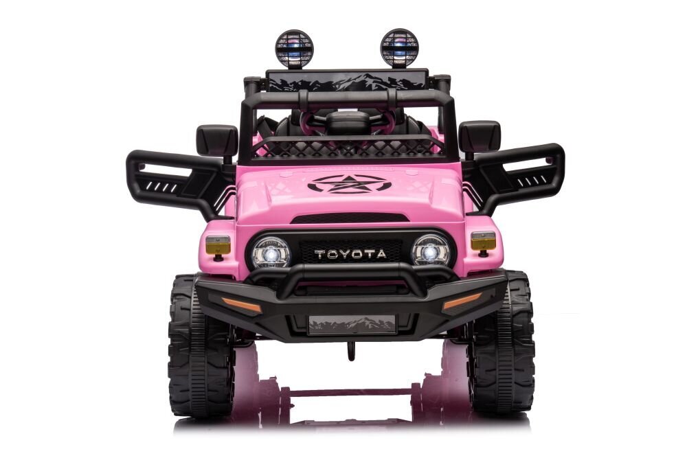 Divvietīgs elektriskais SUV Toyota FJ Pink 4x4, rozā krāsā cena un informācija | Bērnu elektroauto | 220.lv