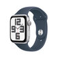 Apple Watch SE GPS 40mm Silver Aluminium Case with Storm Blue Sport Band - S/M - MRE13ET/A цена и информация | Viedpulksteņi (smartwatch) | 220.lv