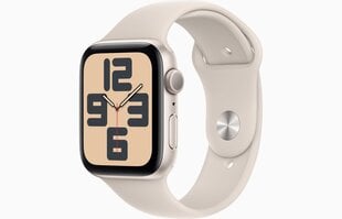 Apple Watch SE GPS 44mm Starlight Aluminium Case with Starlight Sport Band - M/L MRE53ET/A цена и информация | Смарт-часы (smartwatch) | 220.lv