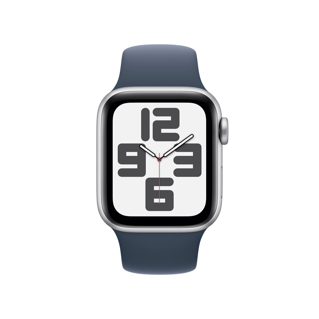 Apple Watch SE GPS + Cellular 40mm Silver Aluminium Case with Storm Blue Sport Band - S/M - MRGJ3ET/A цена и информация | Viedpulksteņi (smartwatch) | 220.lv