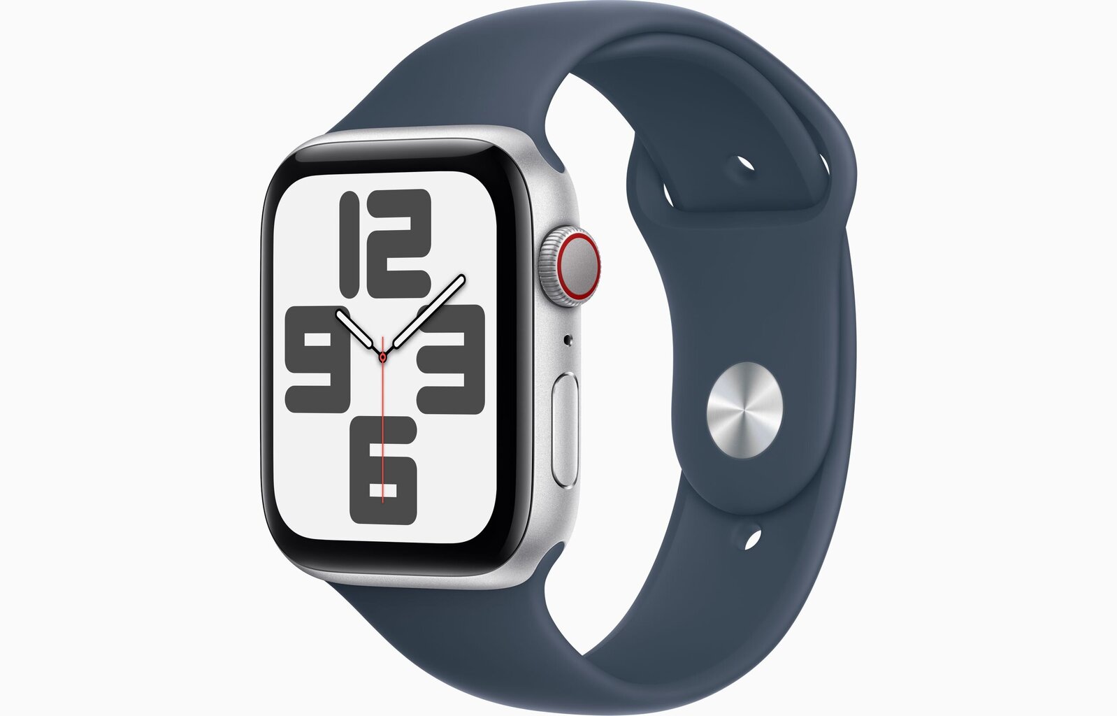 Apple Watch SE GPS + Cellular 40mm Silver Aluminium Case with Storm Blue Sport Band - S/M - MRGJ3ET/A cena un informācija | Viedpulksteņi (smartwatch) | 220.lv