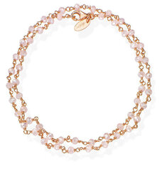 Amen Двойной позолоченный браслет с розовыми кристаллами Romance BRRR34 цена и информация | Женские браслеты | 220.lv