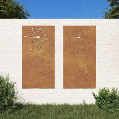 vidaXL dārza sienas rotājumi, 105x55 cm, 2 gab. cena un informācija | Interjera priekšmeti | 220.lv