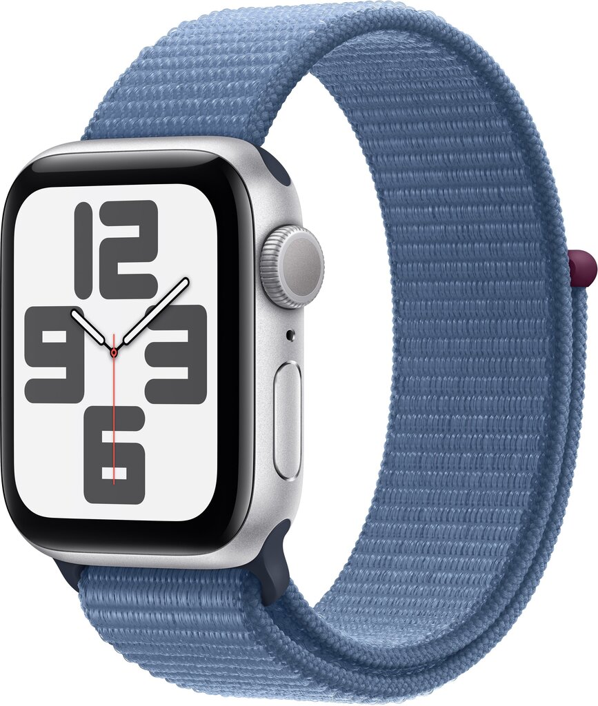 Apple Watch SE GPS 40mm Silver Aluminium Case with Winter Blue Sport Loop - MRE33ET/A cena un informācija | Viedpulksteņi (smartwatch) | 220.lv