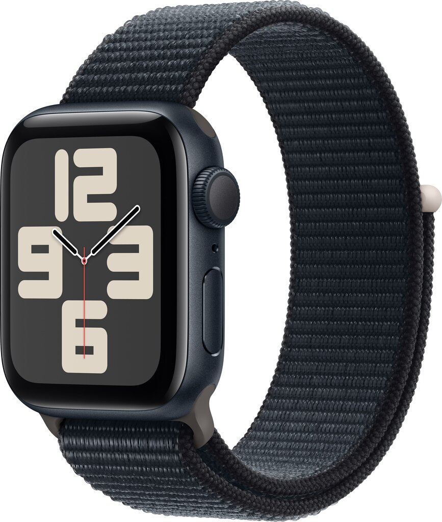 Apple Watch SE GPS 44mm Midnight Aluminium Case with Midnight Sport Loop - MREA3ET/A cena un informācija | Viedpulksteņi (smartwatch) | 220.lv