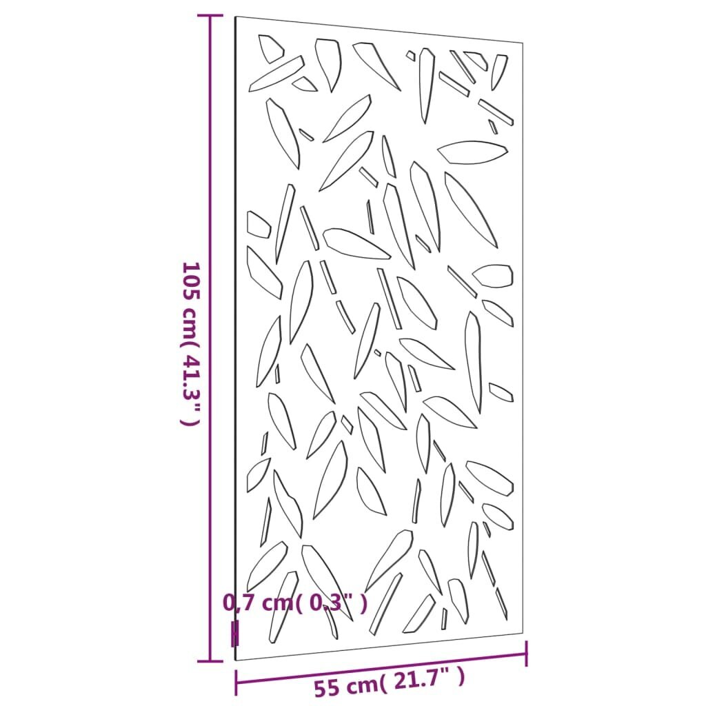 vidaXL dārza sienas rotājums 105x55 cm cena un informācija | Interjera priekšmeti | 220.lv