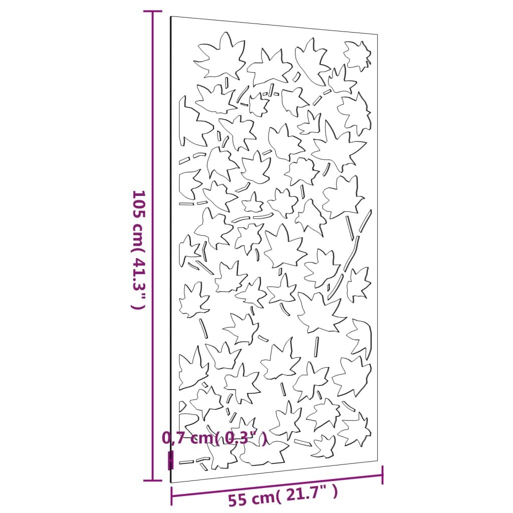 vidaXL dārza sienas rotājums 105x55 cm cena un informācija | Interjera priekšmeti | 220.lv