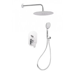 Apslēptais dušas komplekts NERO ar 2 funkciju termostata jaucējkrānu cena un informācija | Dušas komplekti un paneļi | 220.lv