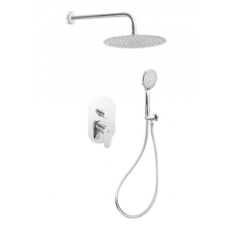 Apslēptais dušas komplekts NERO ar 2 funkciju termostata jaucējkrānu цена и информация | Dušas komplekti un paneļi | 220.lv