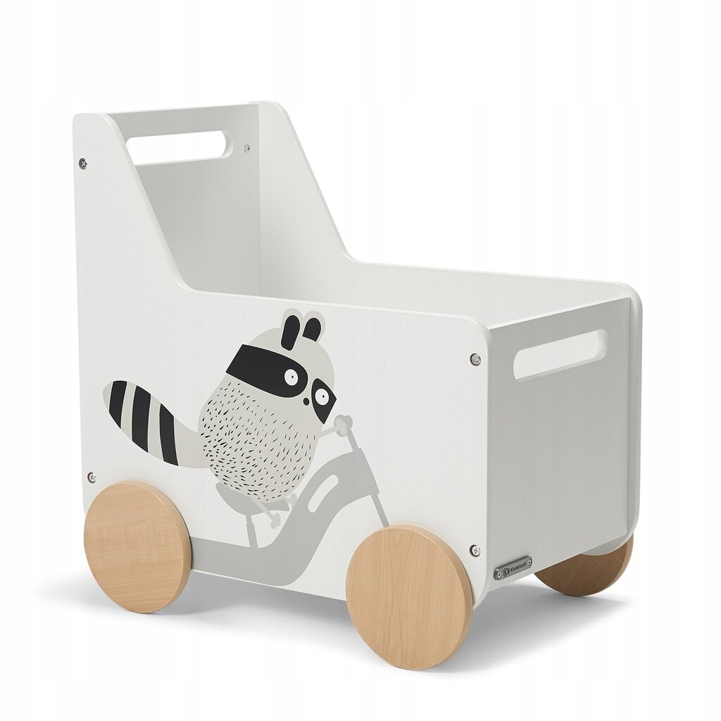 Rotaļlietu glabāšanas ratiņi Kinderkraft, 35 x 55,5 cm, balti cena un informācija | Attīstošās rotaļlietas | 220.lv