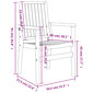 2 gab. dārza krēslu komplekts vidaXL, brūni cena un informācija | Dārza krēsli | 220.lv