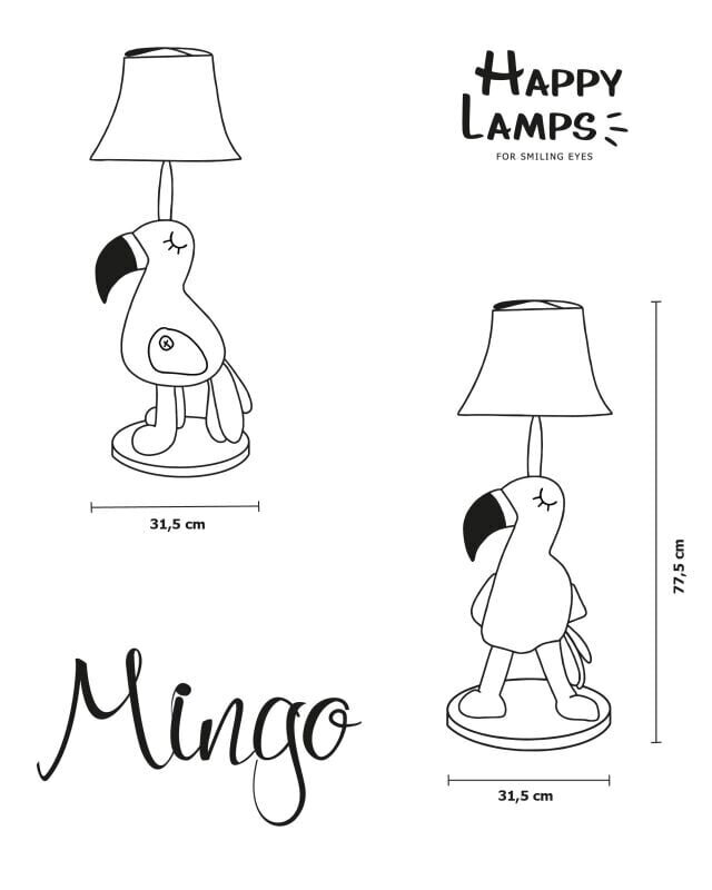 Happy Lamps Mingo galda lampa cena un informācija | Lampas bērnu istabai | 220.lv