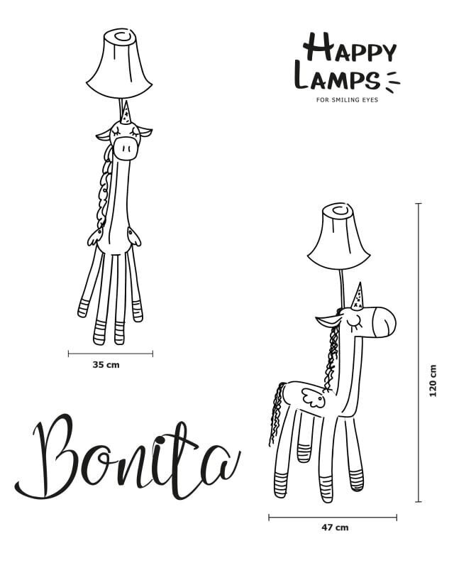 Happy Lamps Bonita galda lampa цена и информация | Stāvlampas | 220.lv