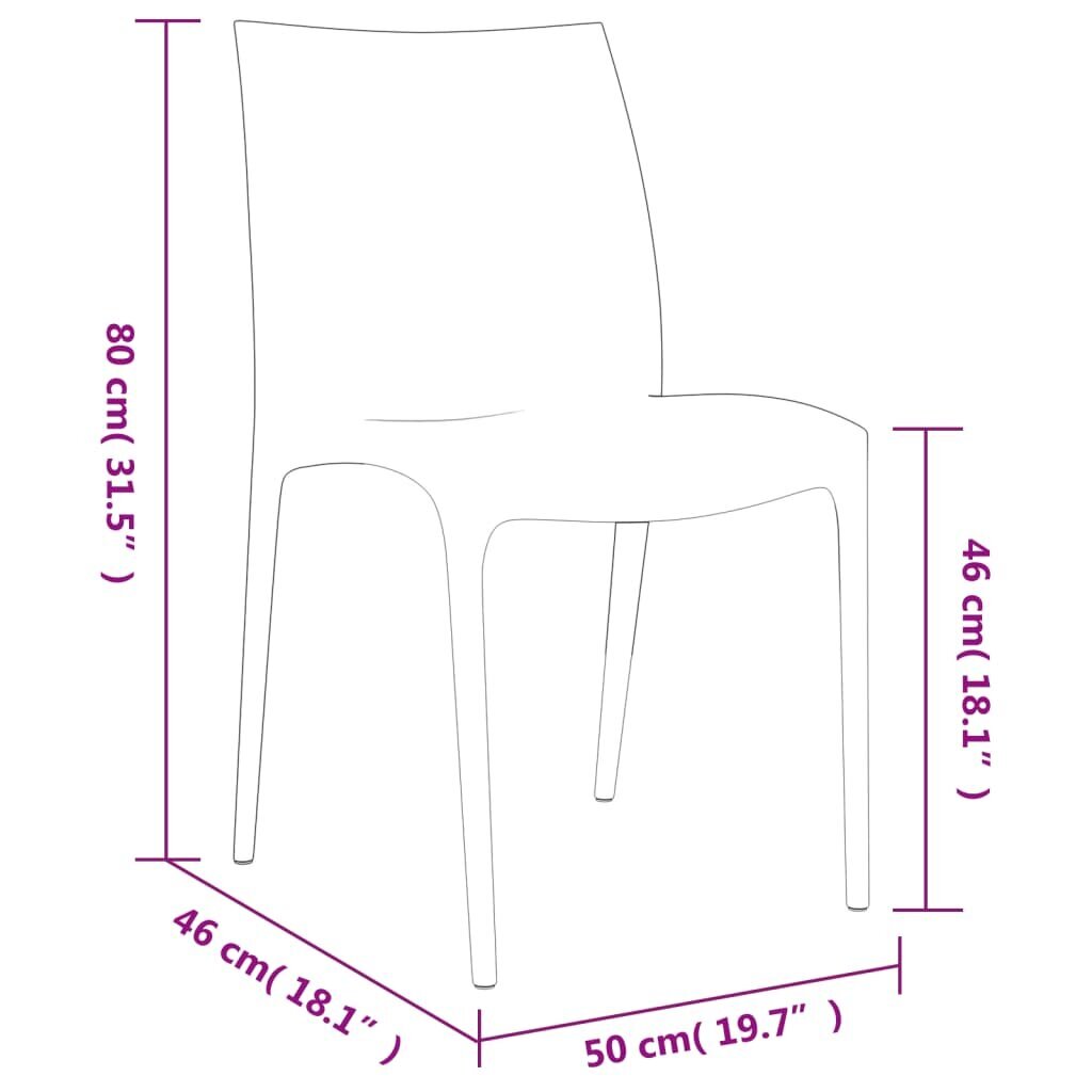 2 gb. dārza krēslu komplekts vidaXL , pelēki cena un informācija | Dārza krēsli | 220.lv
